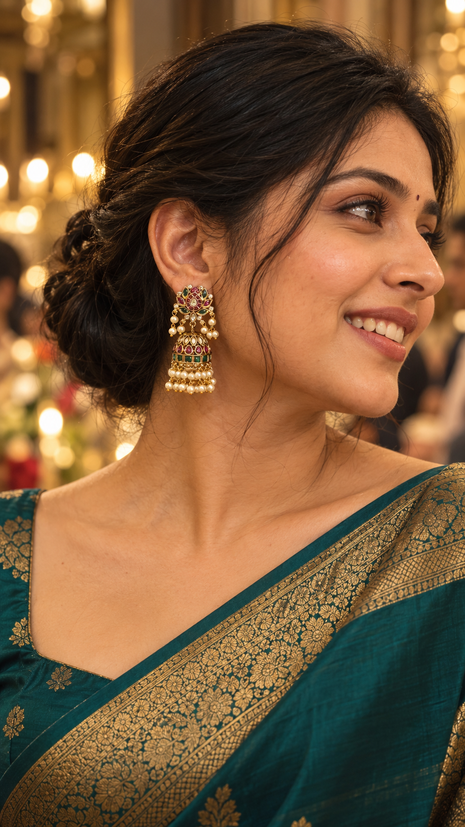 Lotus Kemp Jhumka