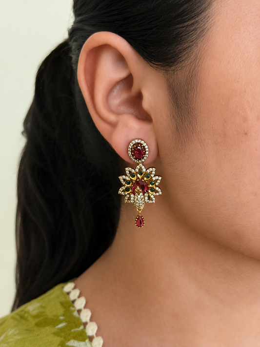 Unique Peacock Multicolor Dangler Earrings