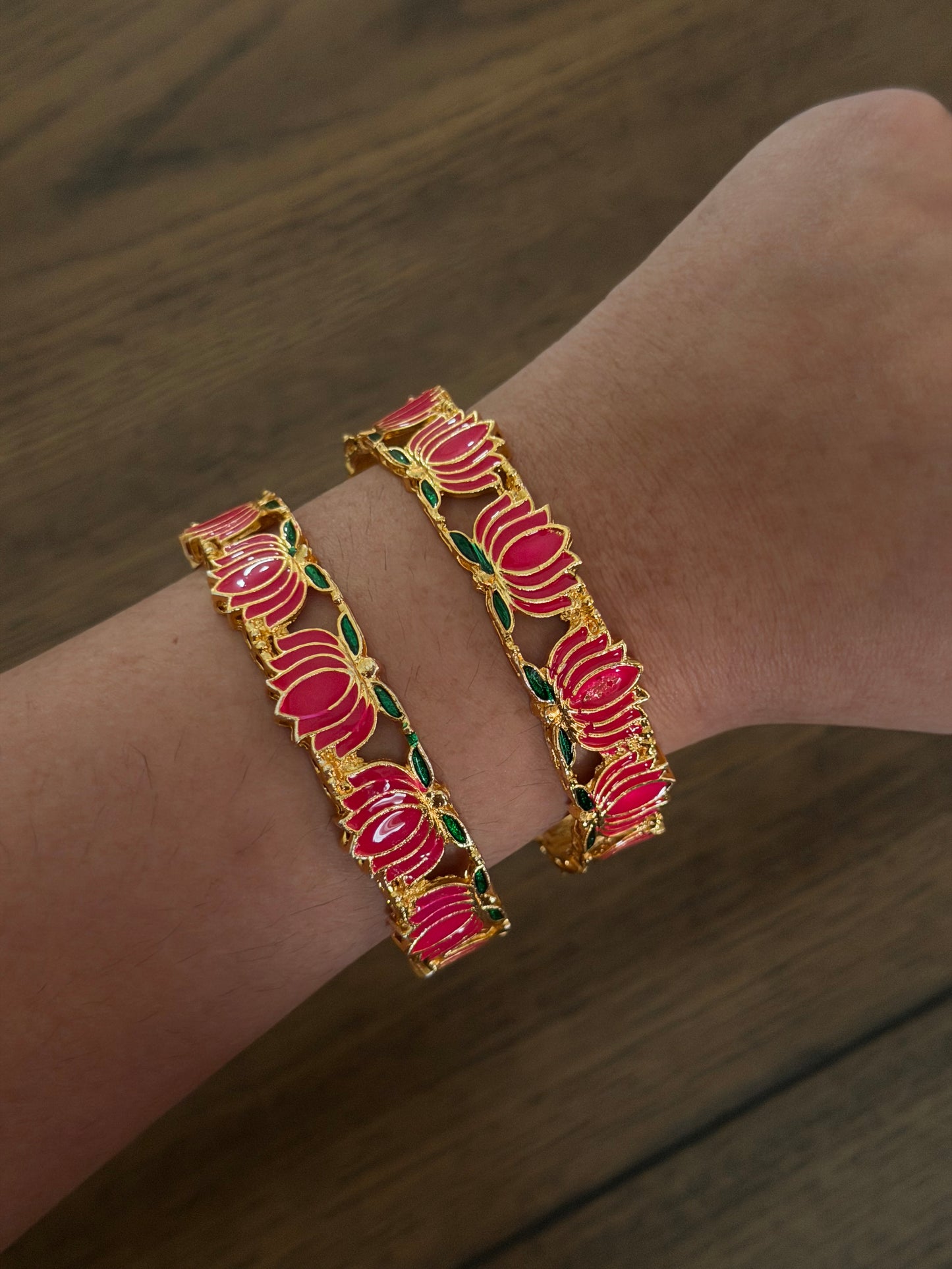 Budgeted Lotus Bangles - Set of 2