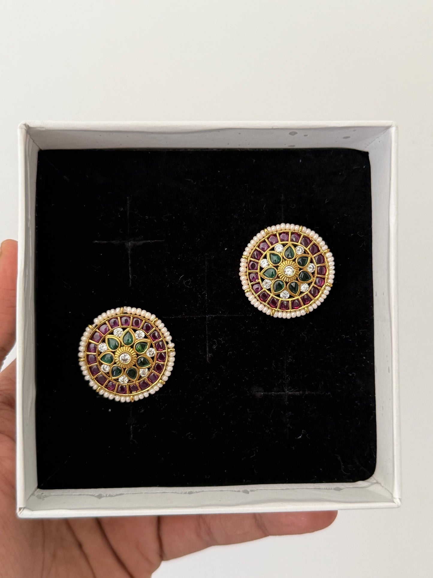 Premium Finish Sunburst Studs with High Quality AD Stones