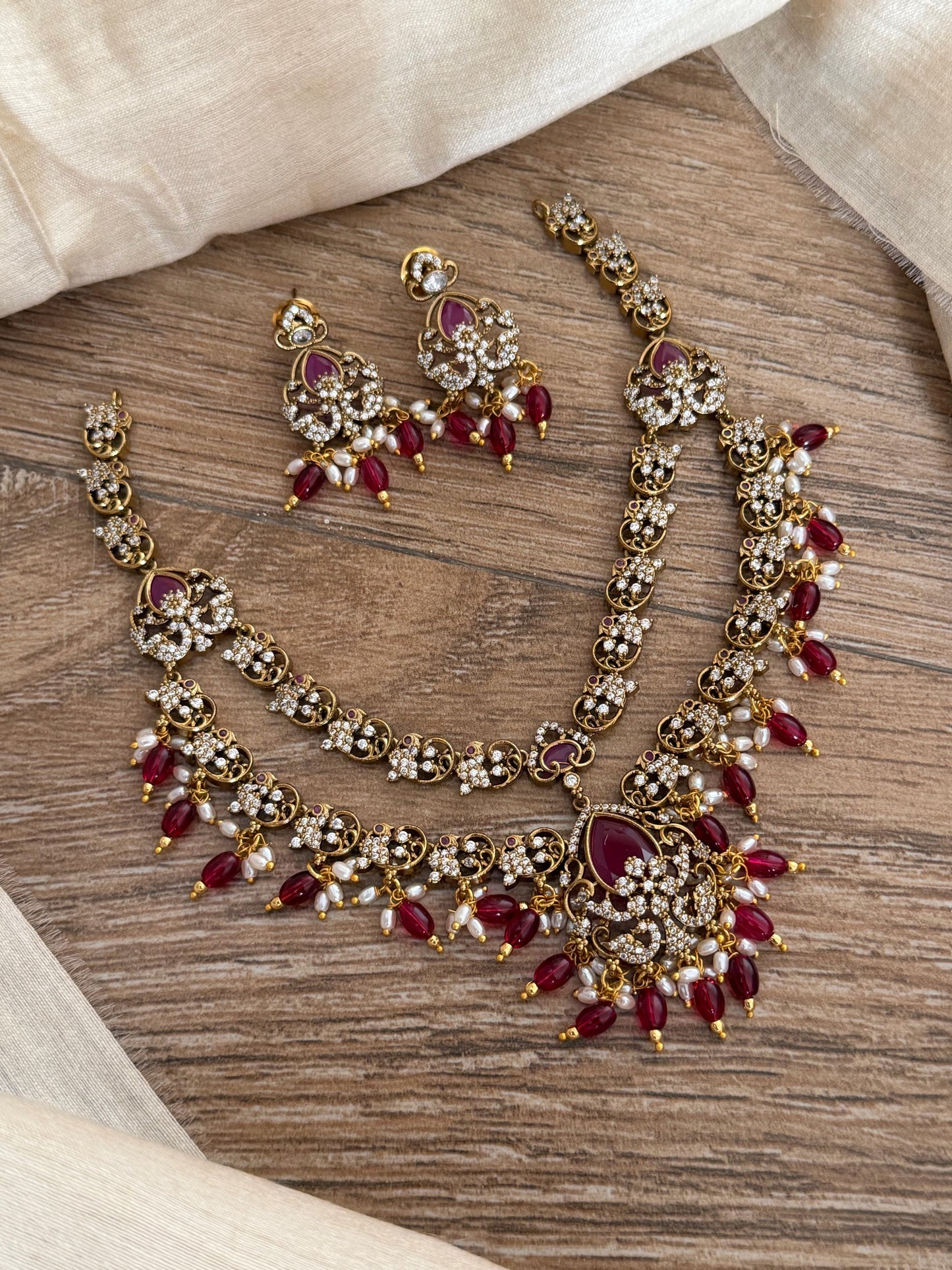 Royal Double-Layer Pearl Drop Statement Set