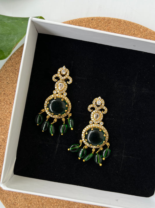 Green Stone Danglers