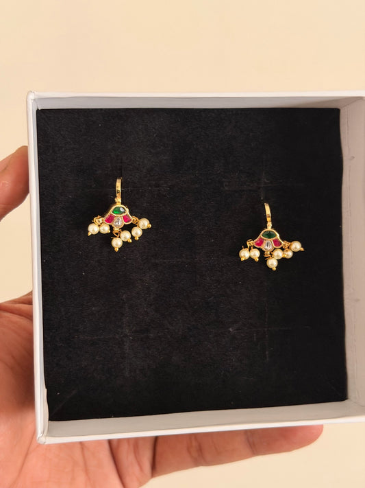 Simple Jadau Kundan Bugadi Earrings
