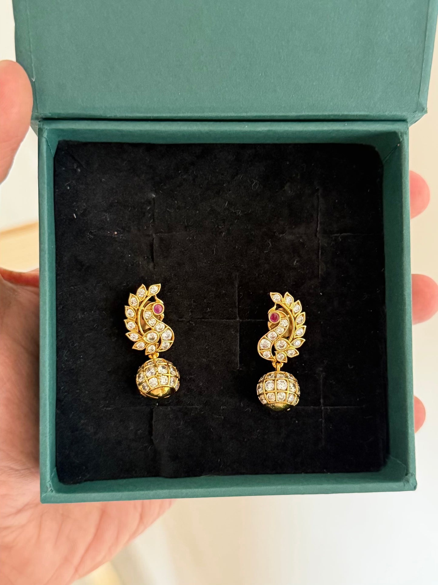 Peacock AD Earrings Premium Finish
