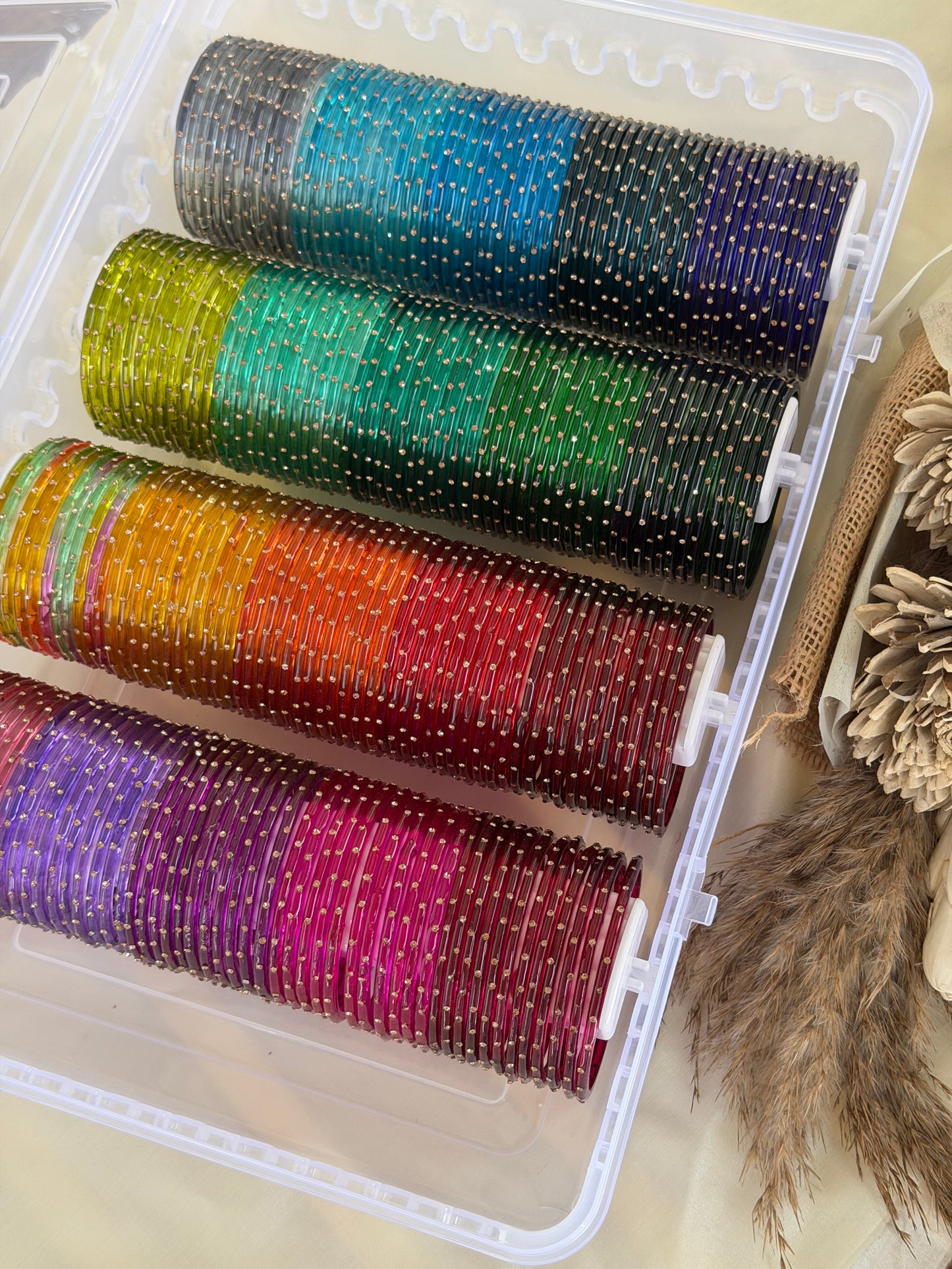 Glass Bangle Combo - Box of 20 colors