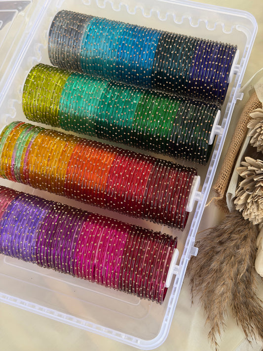 Glass Bangle Combo - Box of 20 colors