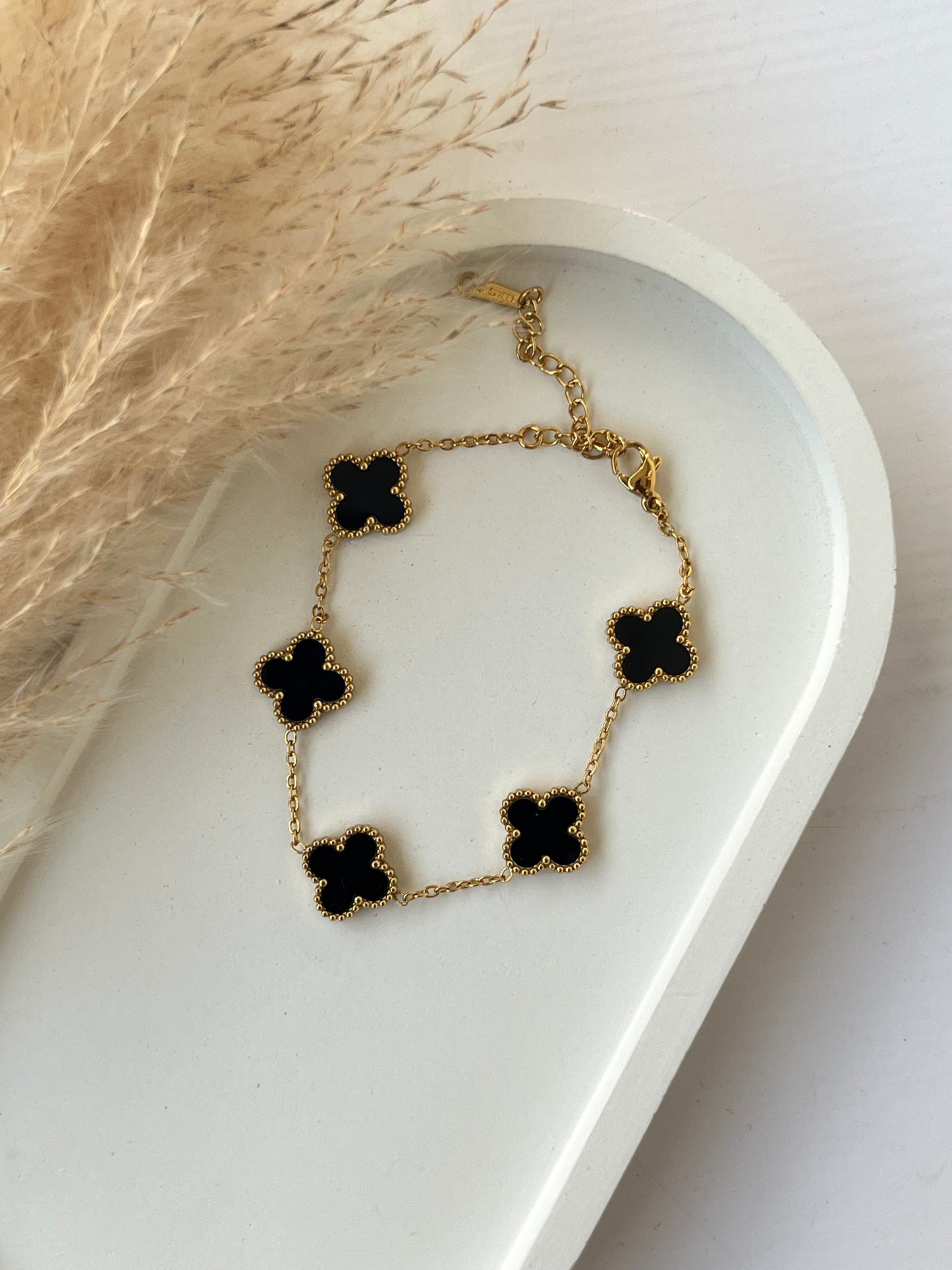 Black Clover Rakhi Gift Combo – Necklace, Studs & Elsie Bracelet