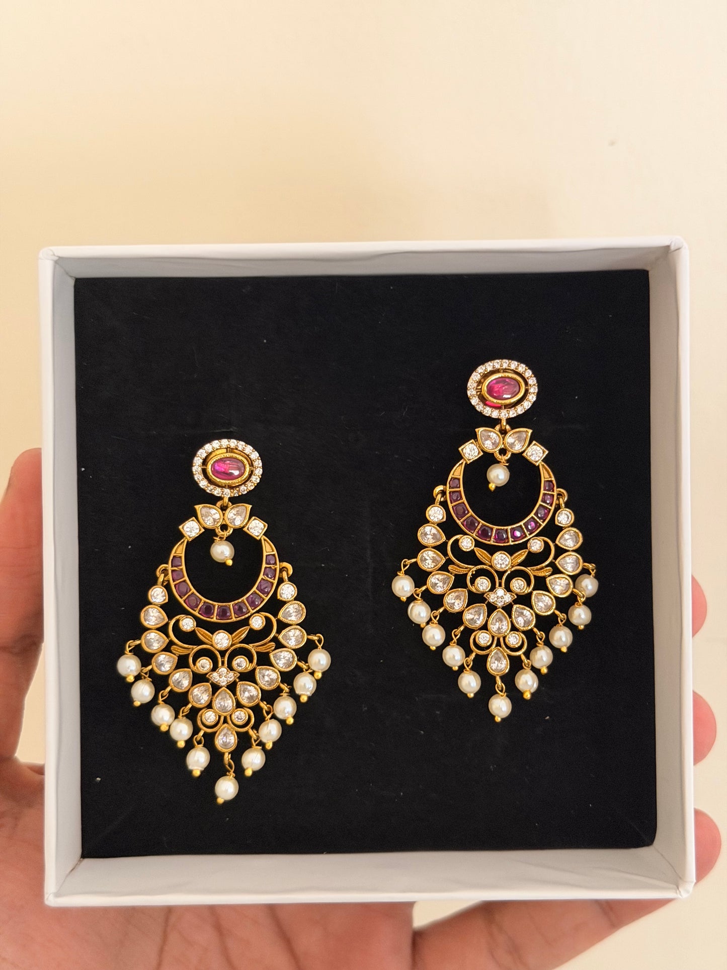Premium CZ Chaandbali Earrings