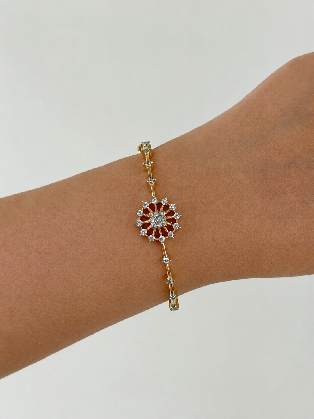 White Stone Elegant Cuff Bracelet