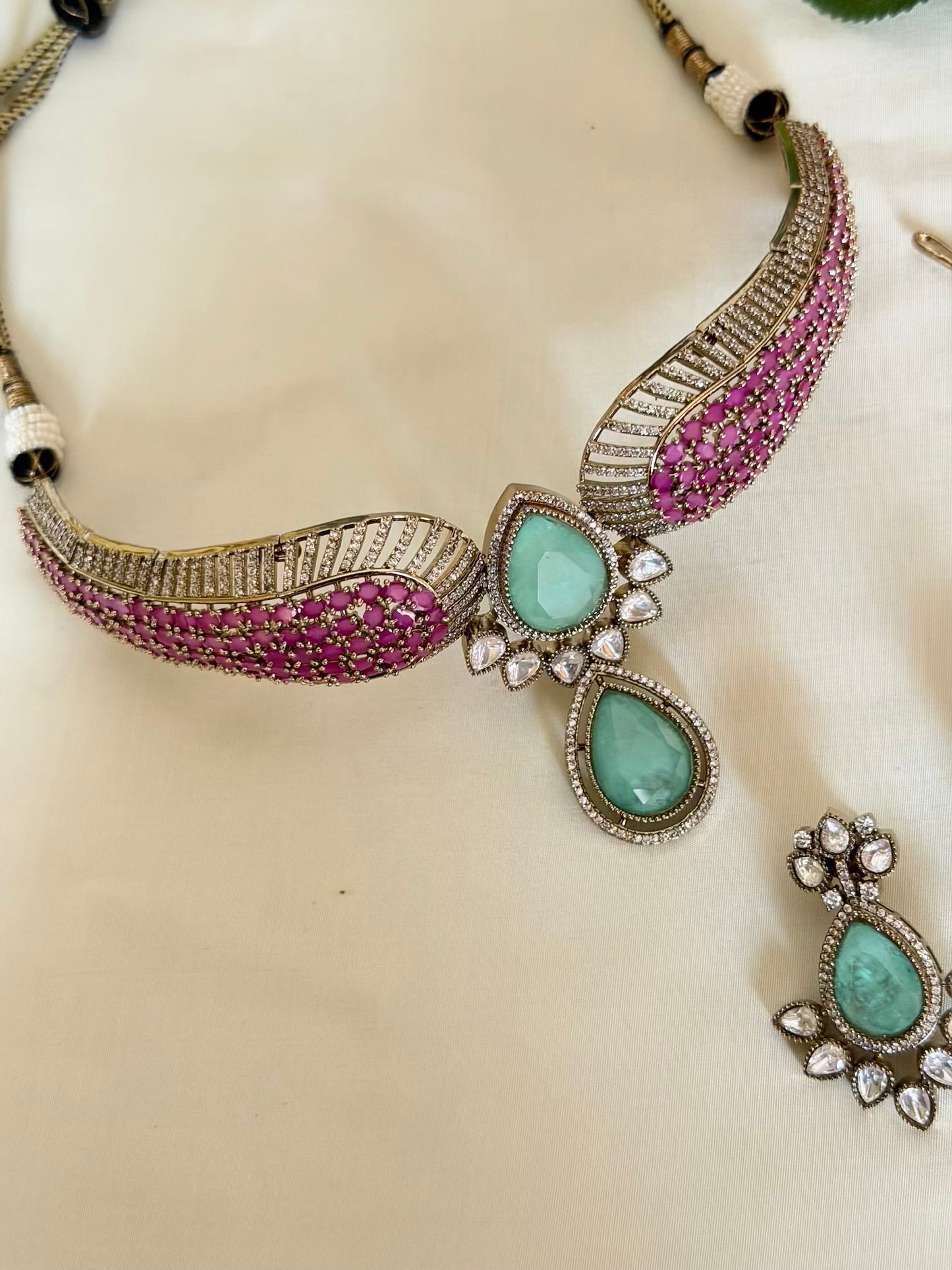 Elegant Moissanite Set with Maang Tikka