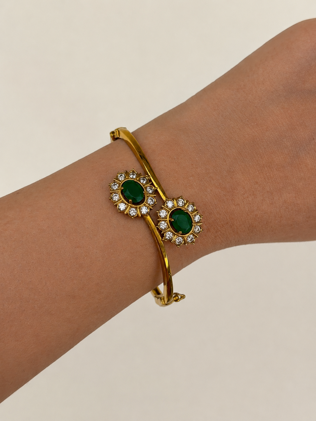 Emerald Floral Bracelet
