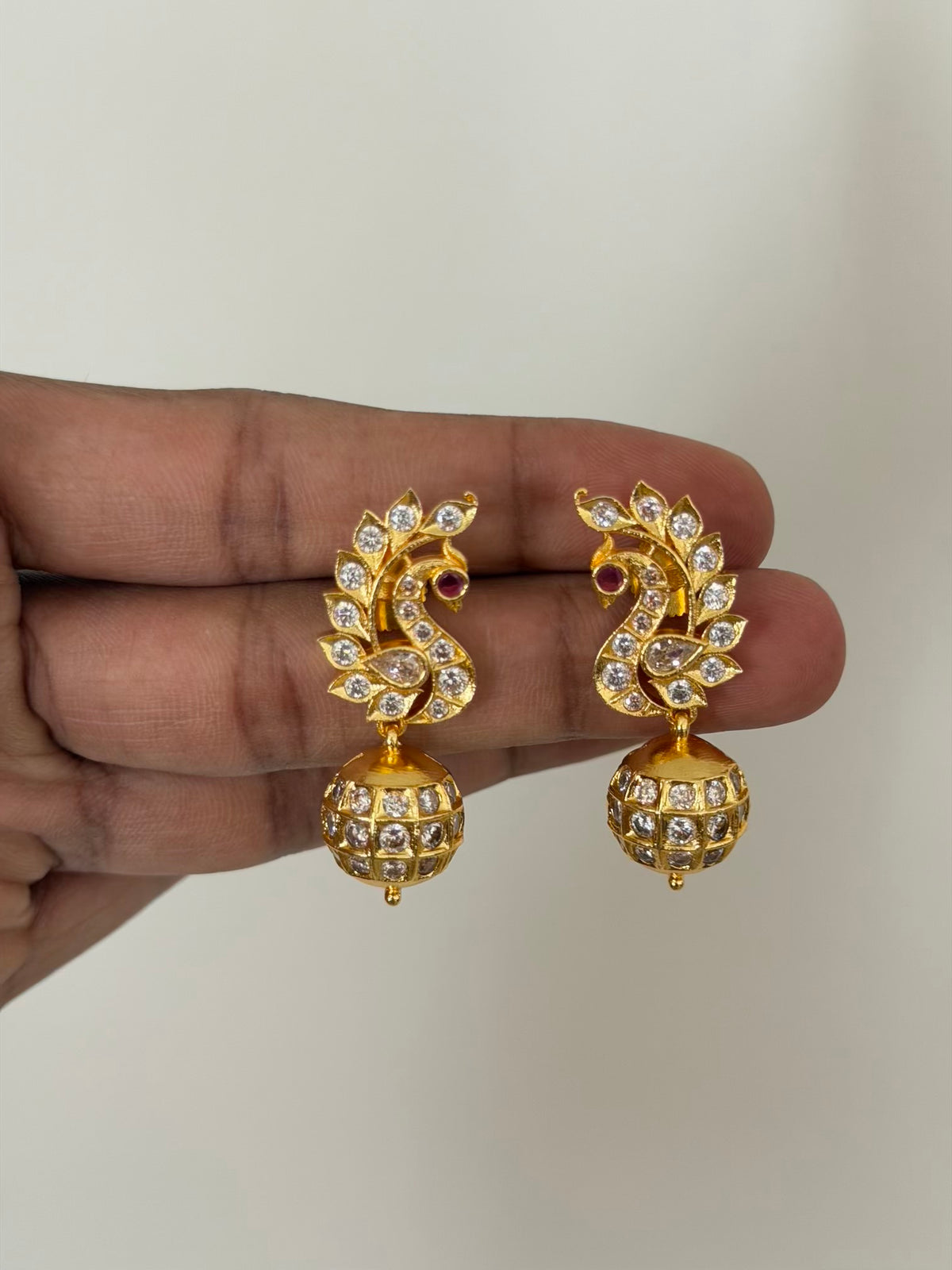 Peacock AD Earrings Premium Finish