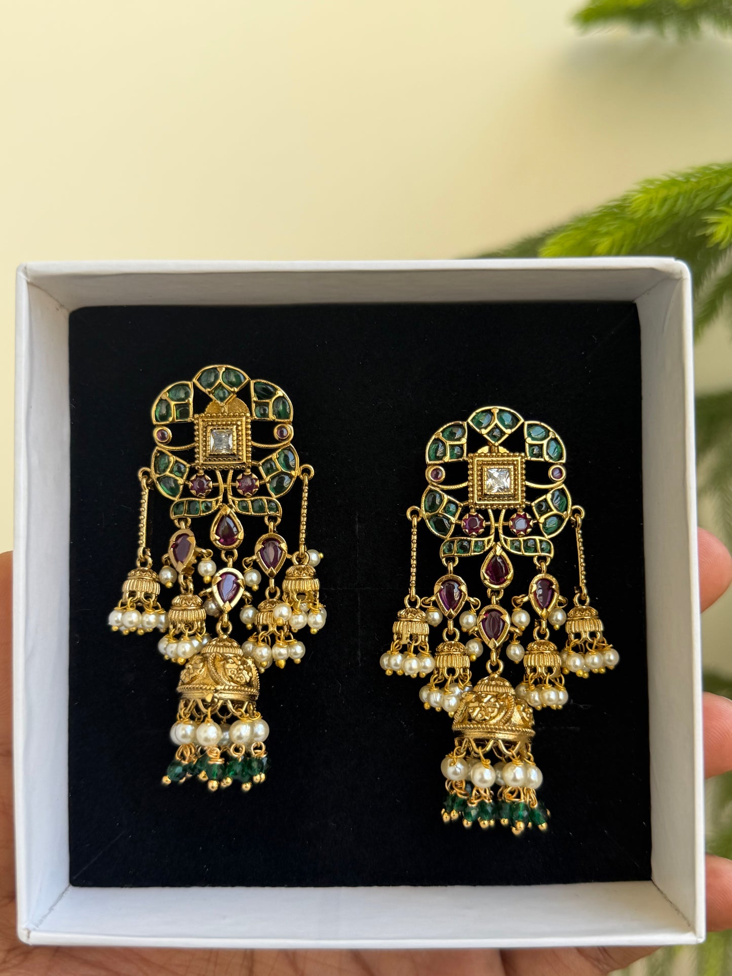 Multi Jhumka Kashmiri inspired earrings