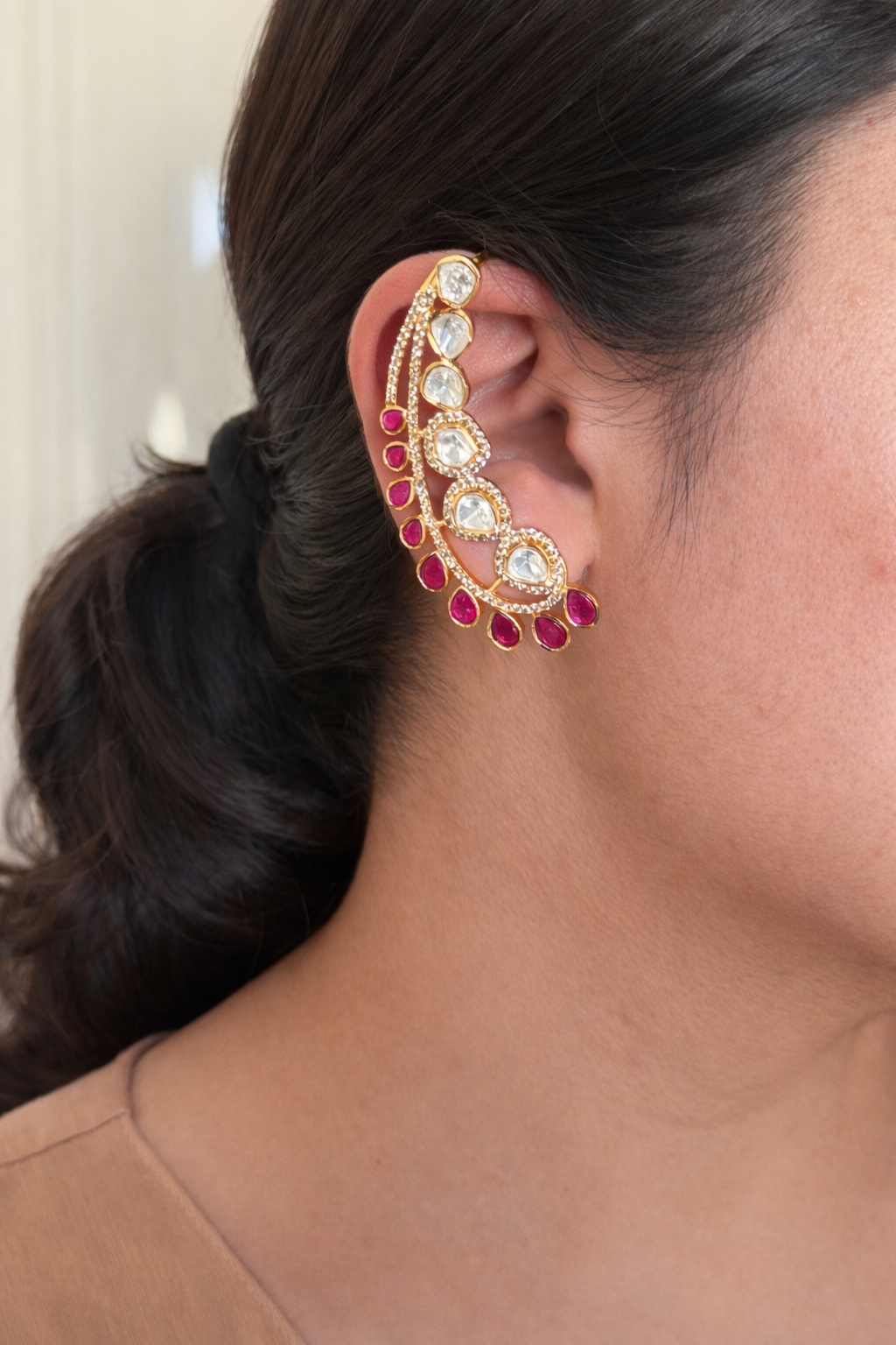 Jadau Kundan Moissanite Earcuffs