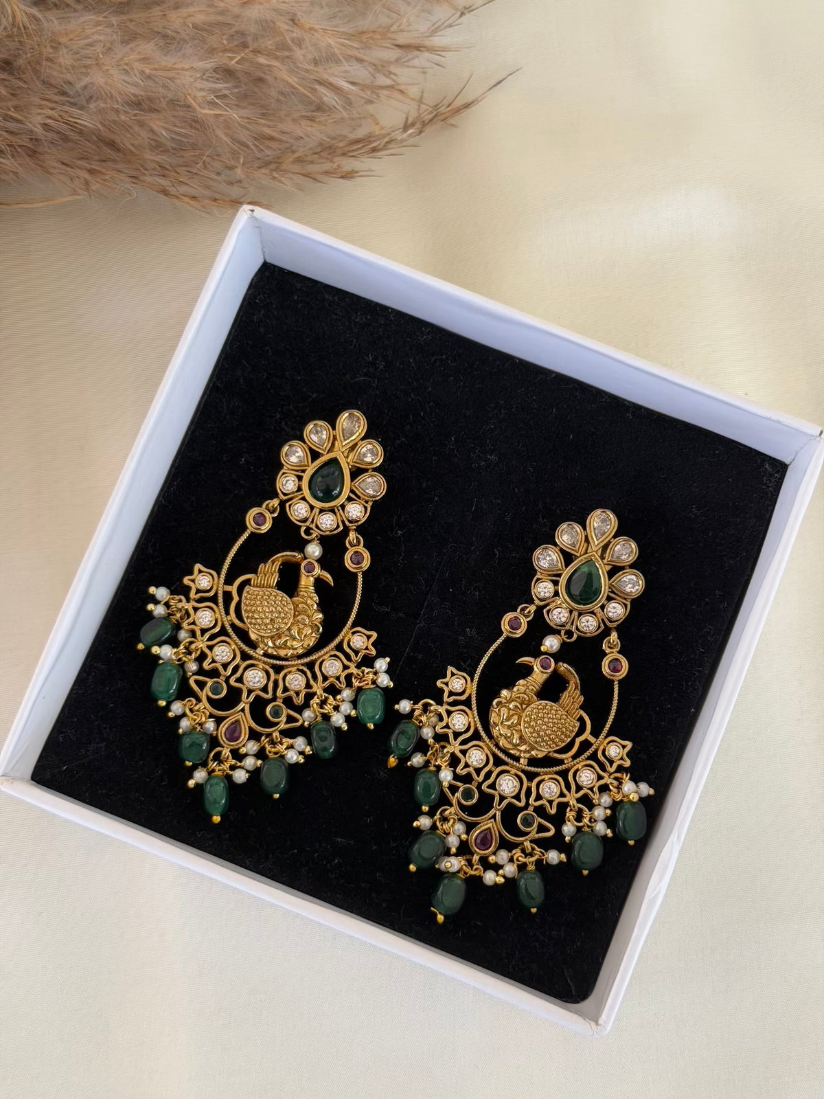 Peacock Chaandbali Earrings