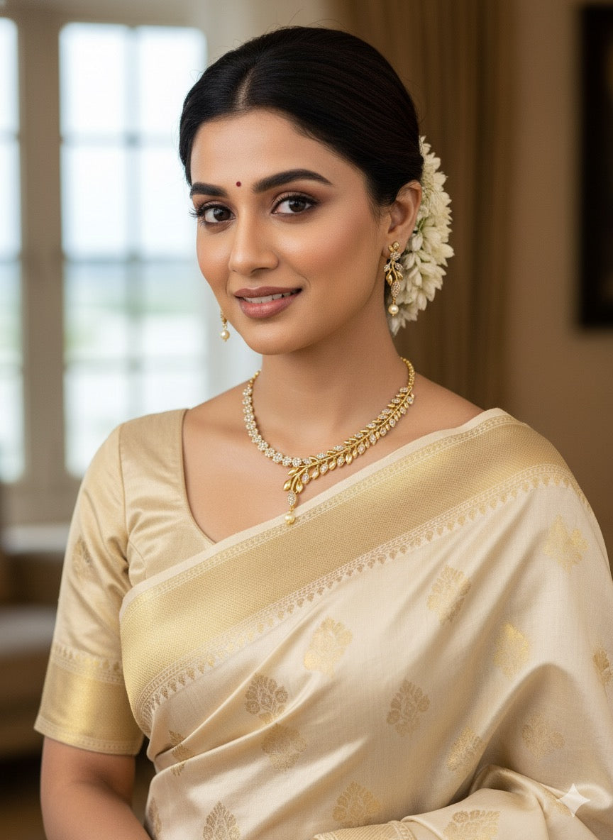 Asymmetrical Diamond Necklace Set