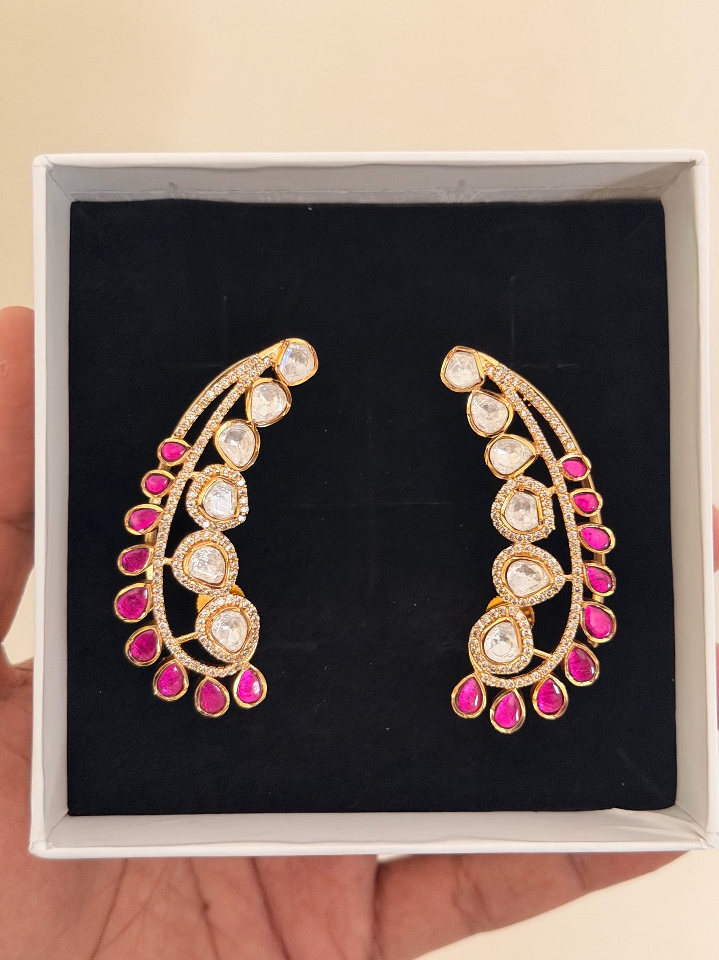 Jadau Kundan Moissanite Earcuffs