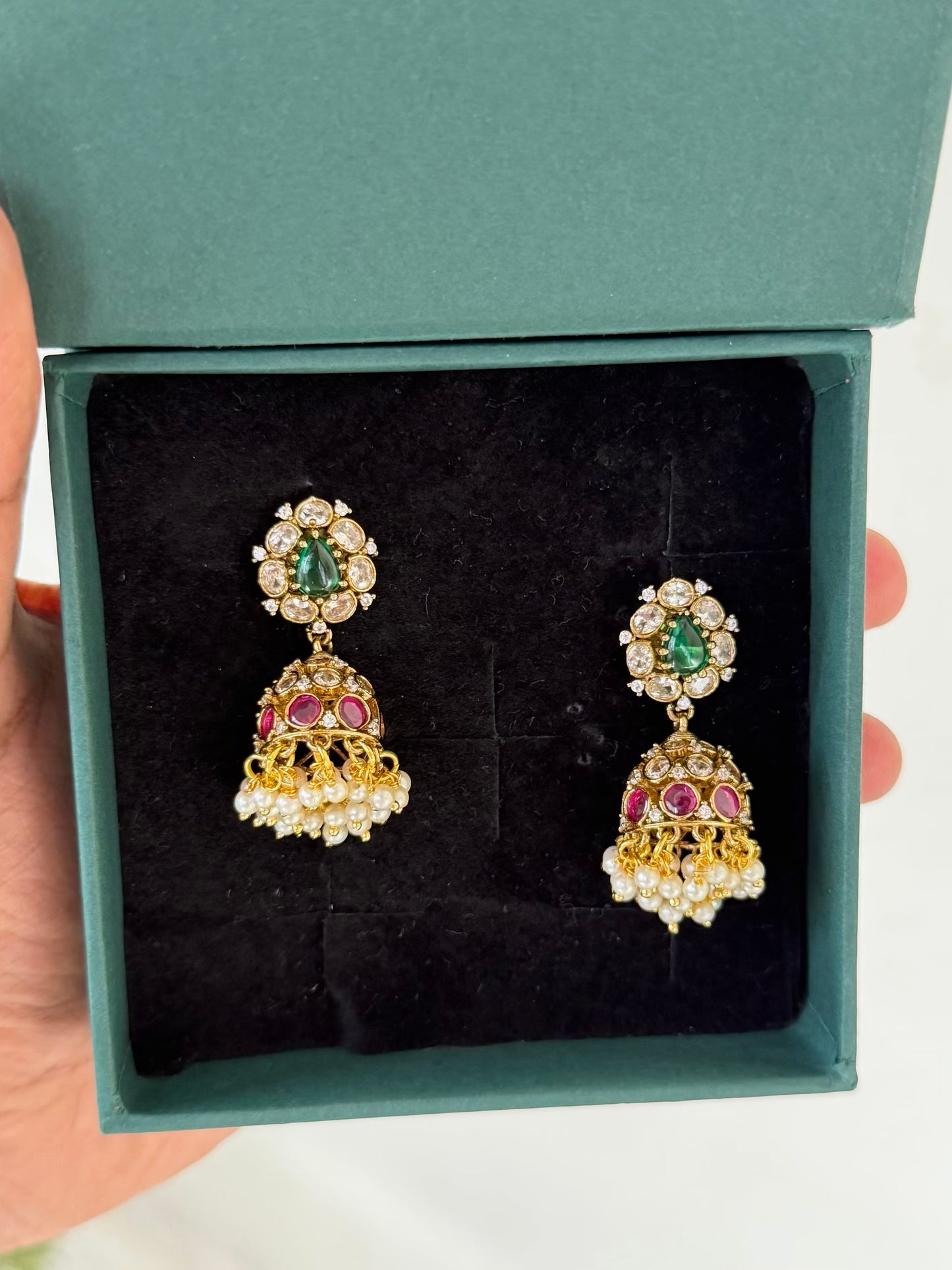 Premium Multicolor AD Kemp Jhumka