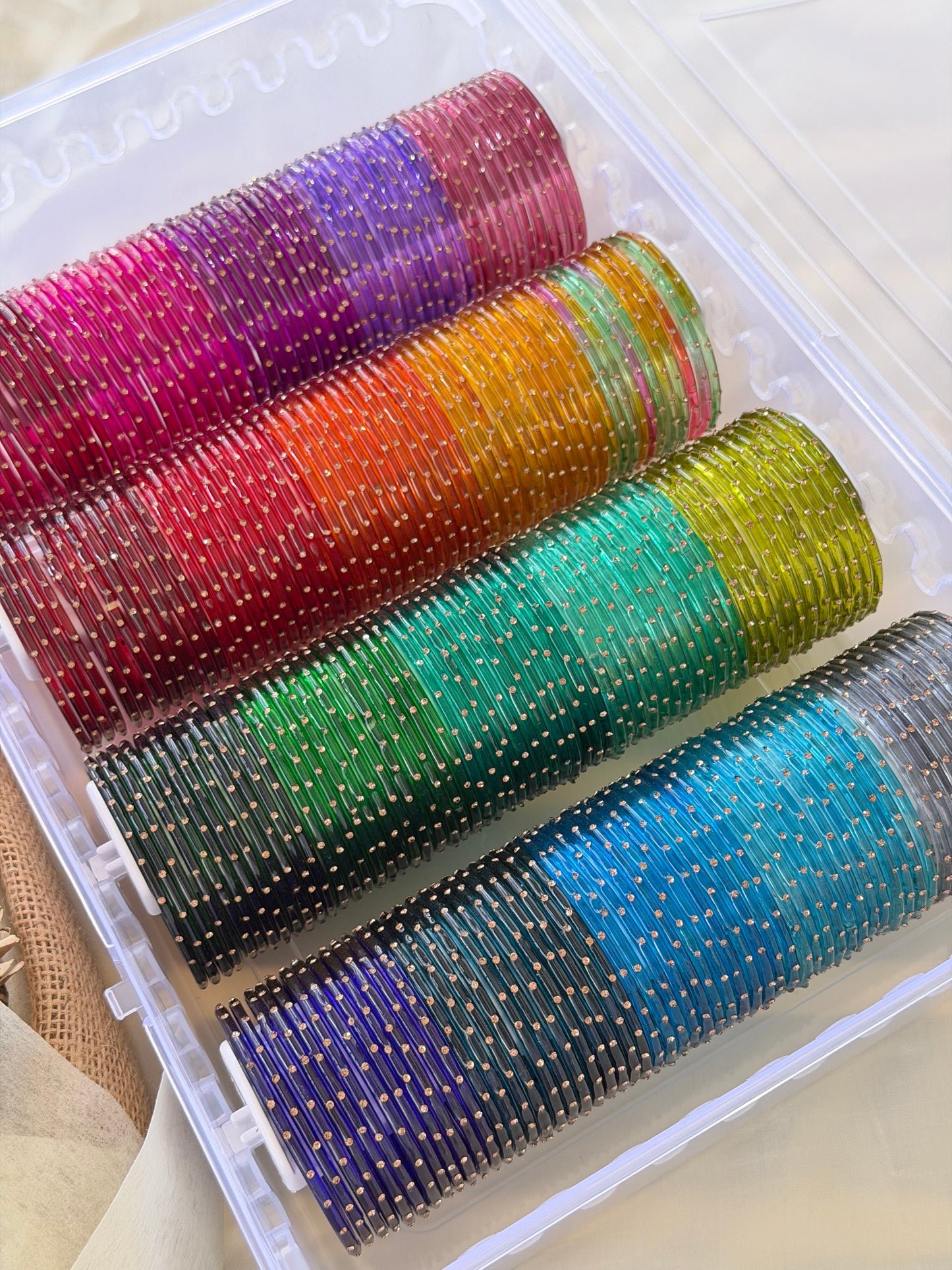 Glass Bangle Combo - Box of 20 colors