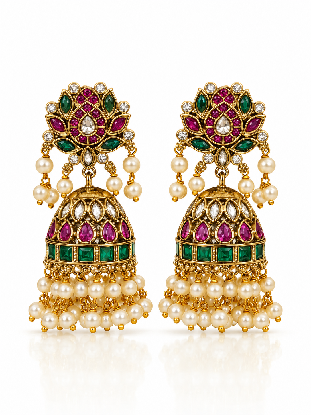 Lotus Kemp Jhumka