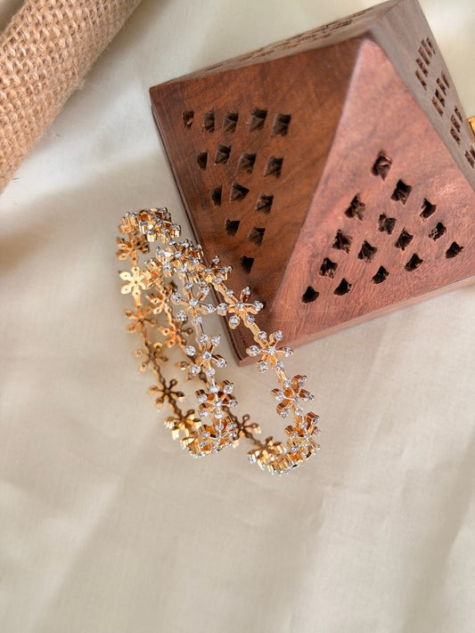 Real Diamond Look Star Design Bangles