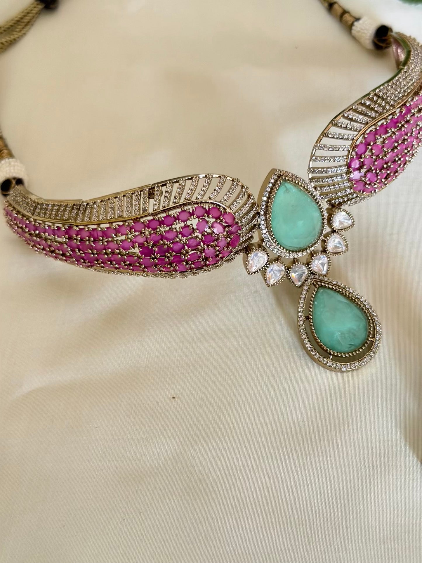 Elegant Moissanite Set with Maang Tikka