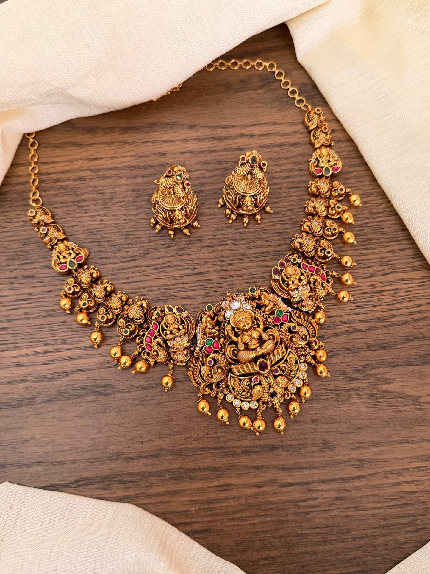 Royal Nakshi Temple Jewelry Collection | Grand Antique Gold Necklace Set with Jadau Kundan & Traditional Motifs