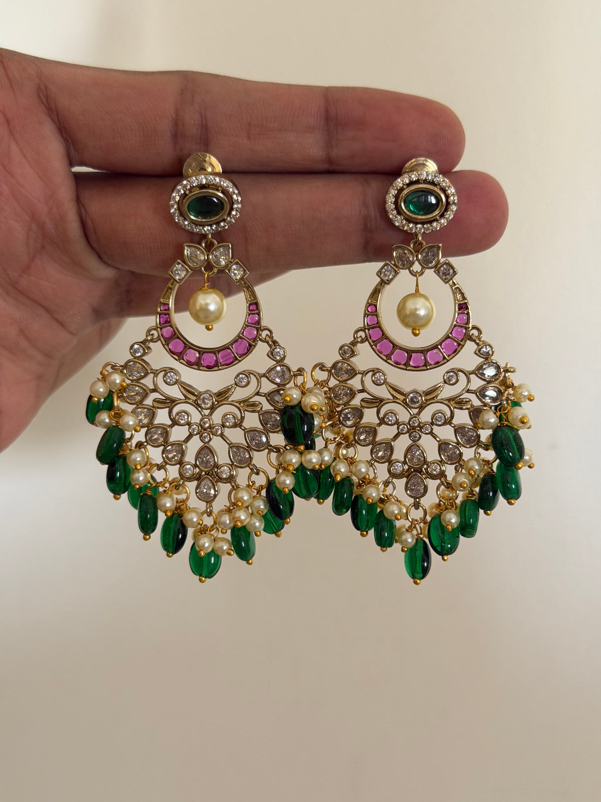 Premium CZ Chaandbali Earrings