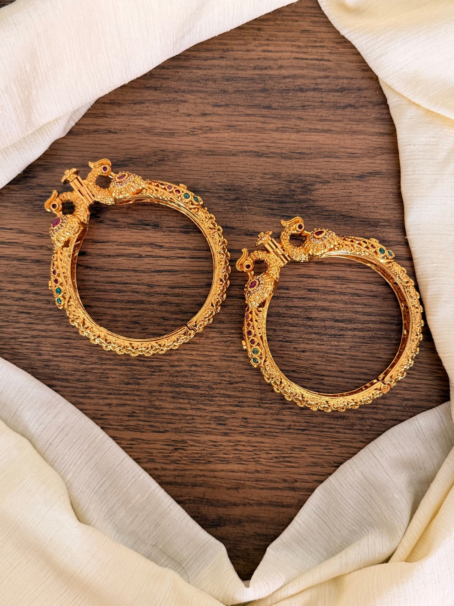 Temple Style Openable Kada – Set of 2