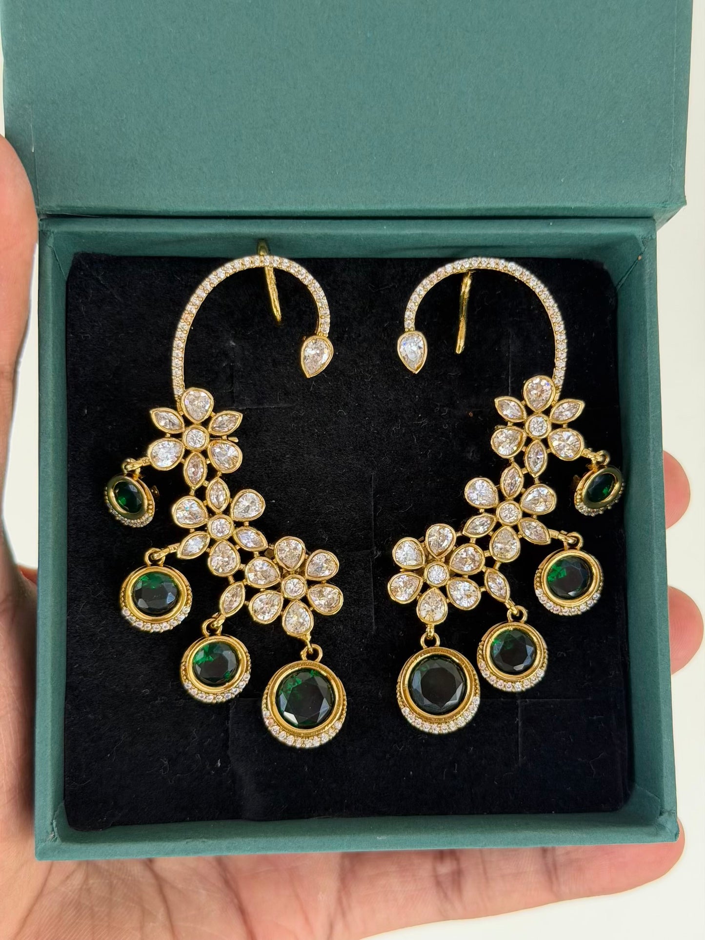 Beautiful Studded Drops Ear Cuff