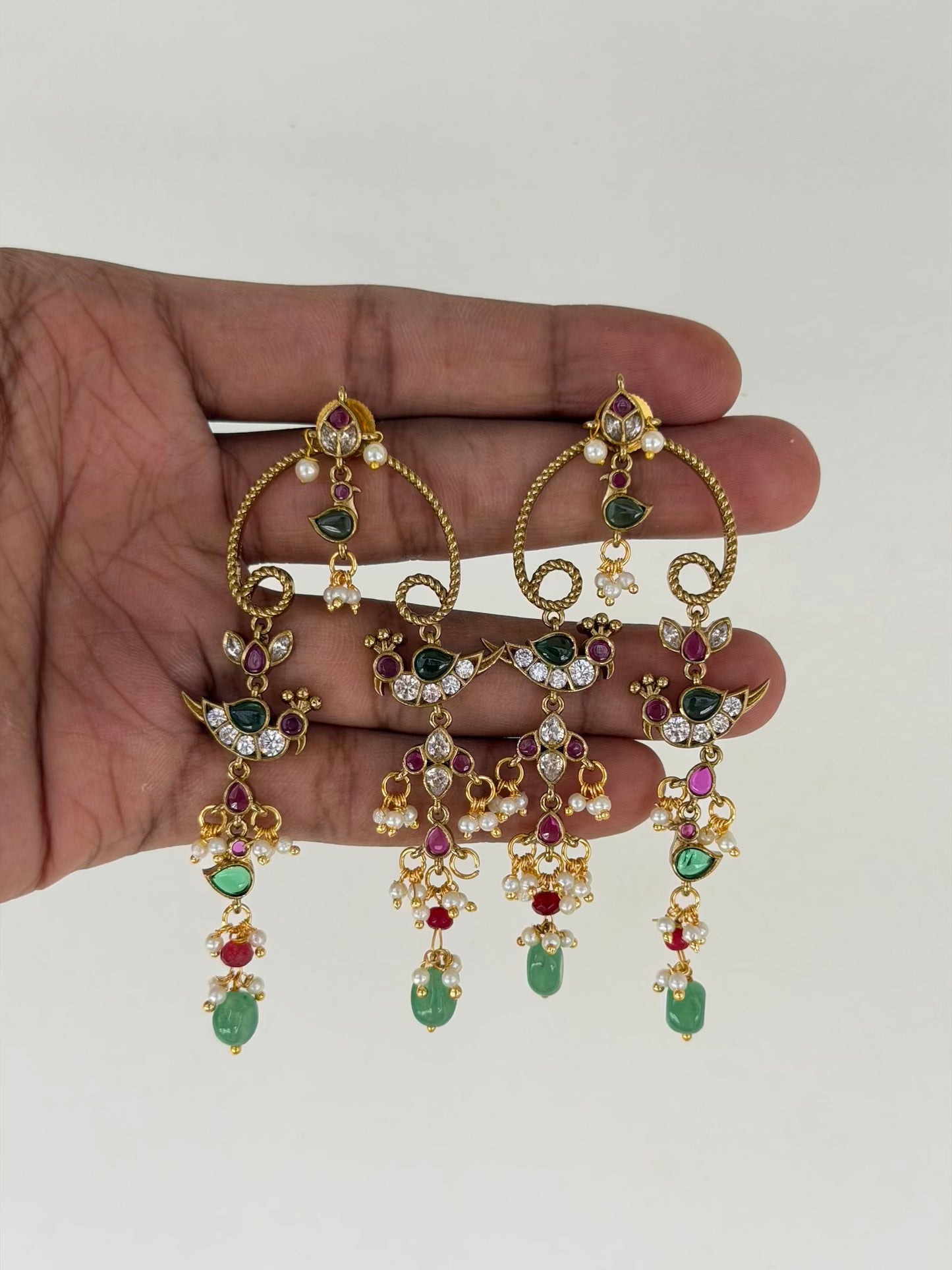 Designer Peacock Dangler Earrings