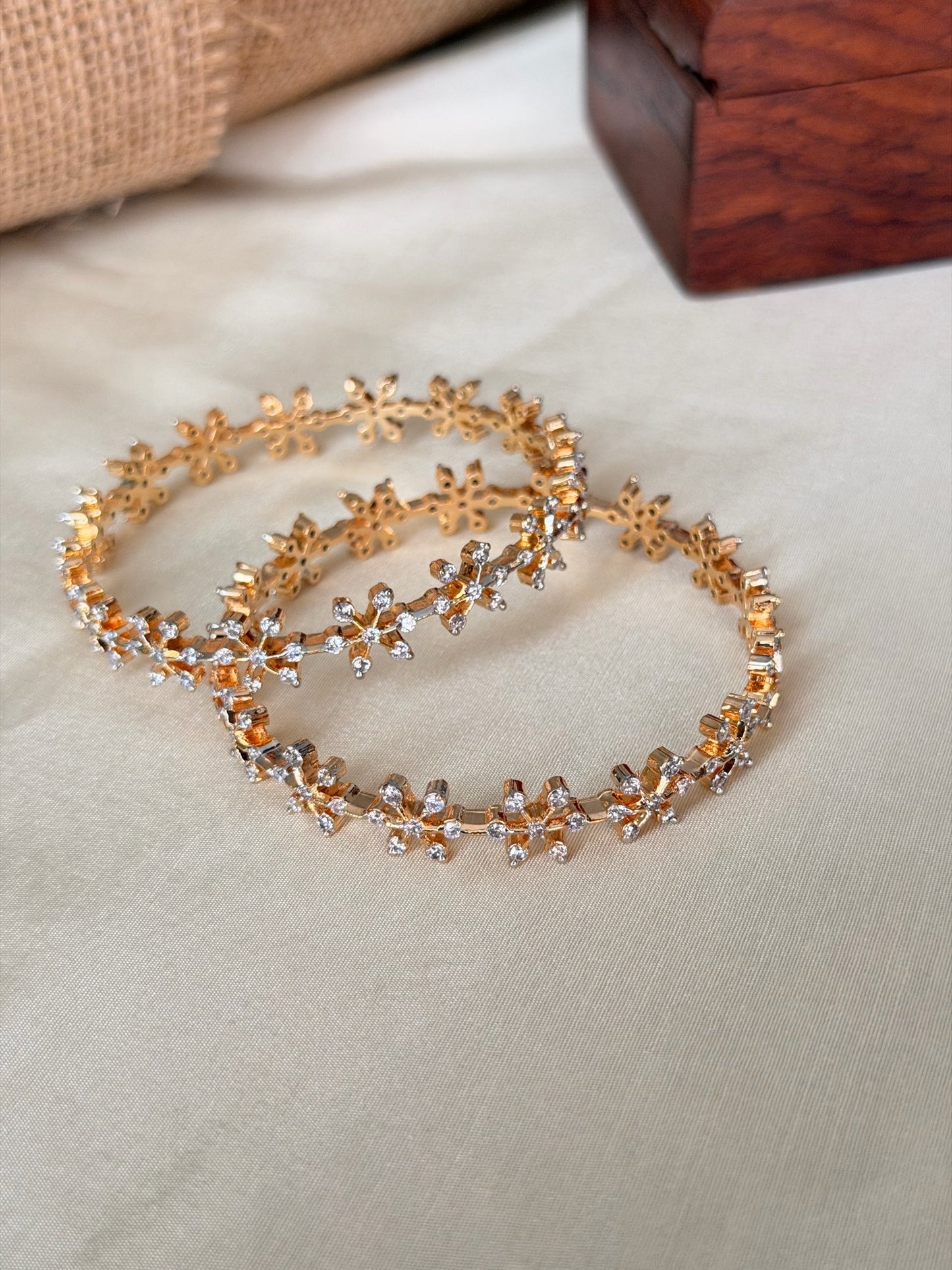 Real Diamond Look Star Design Bangles