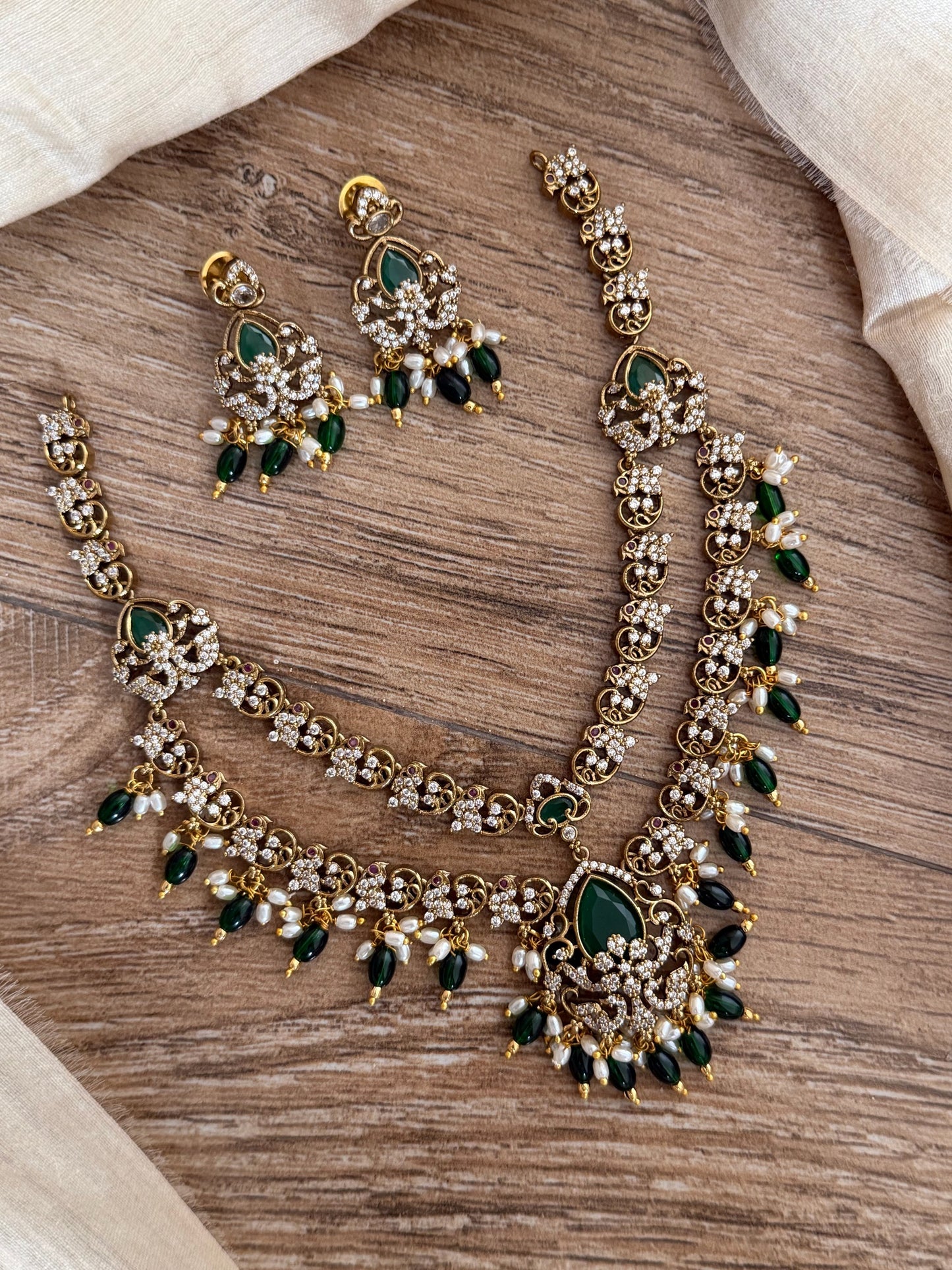 Royal Double-Layer Pearl Drop Statement Set