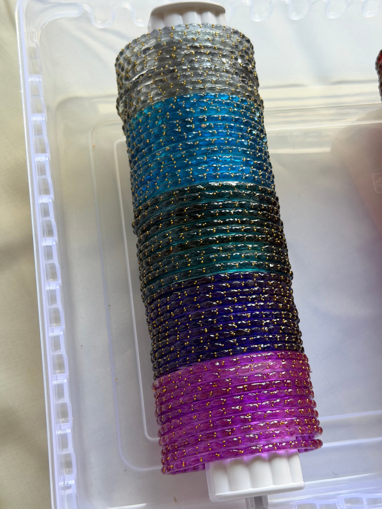 Desinger Rain Drop Glass Bangle Combo - Box of 20 colors