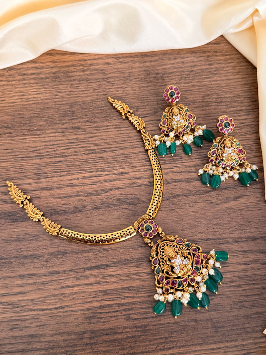Temple Style Lakshmi Devi Kanti Necklace Set