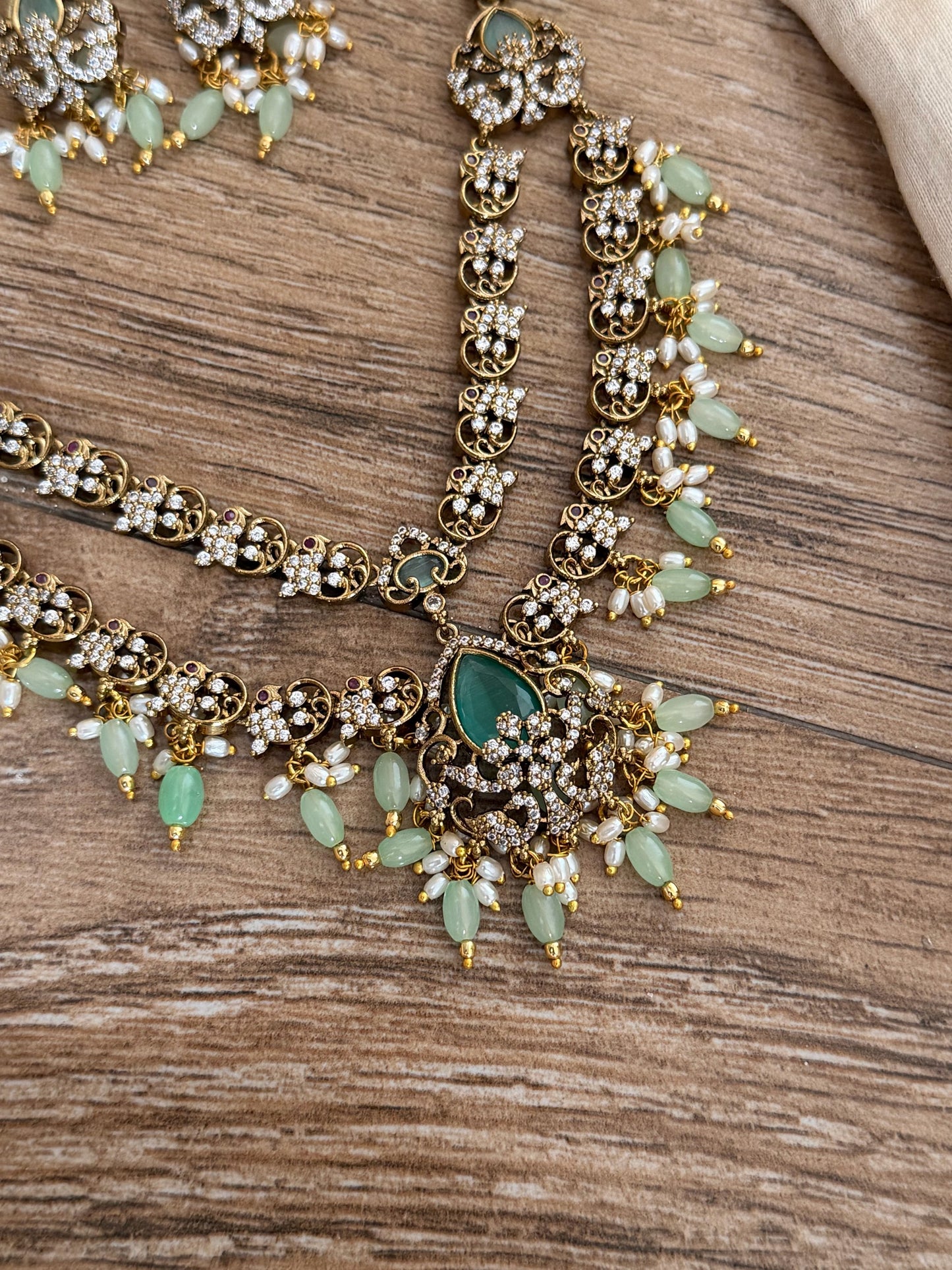 Royal Double-Layer Pearl Drop Statement Set