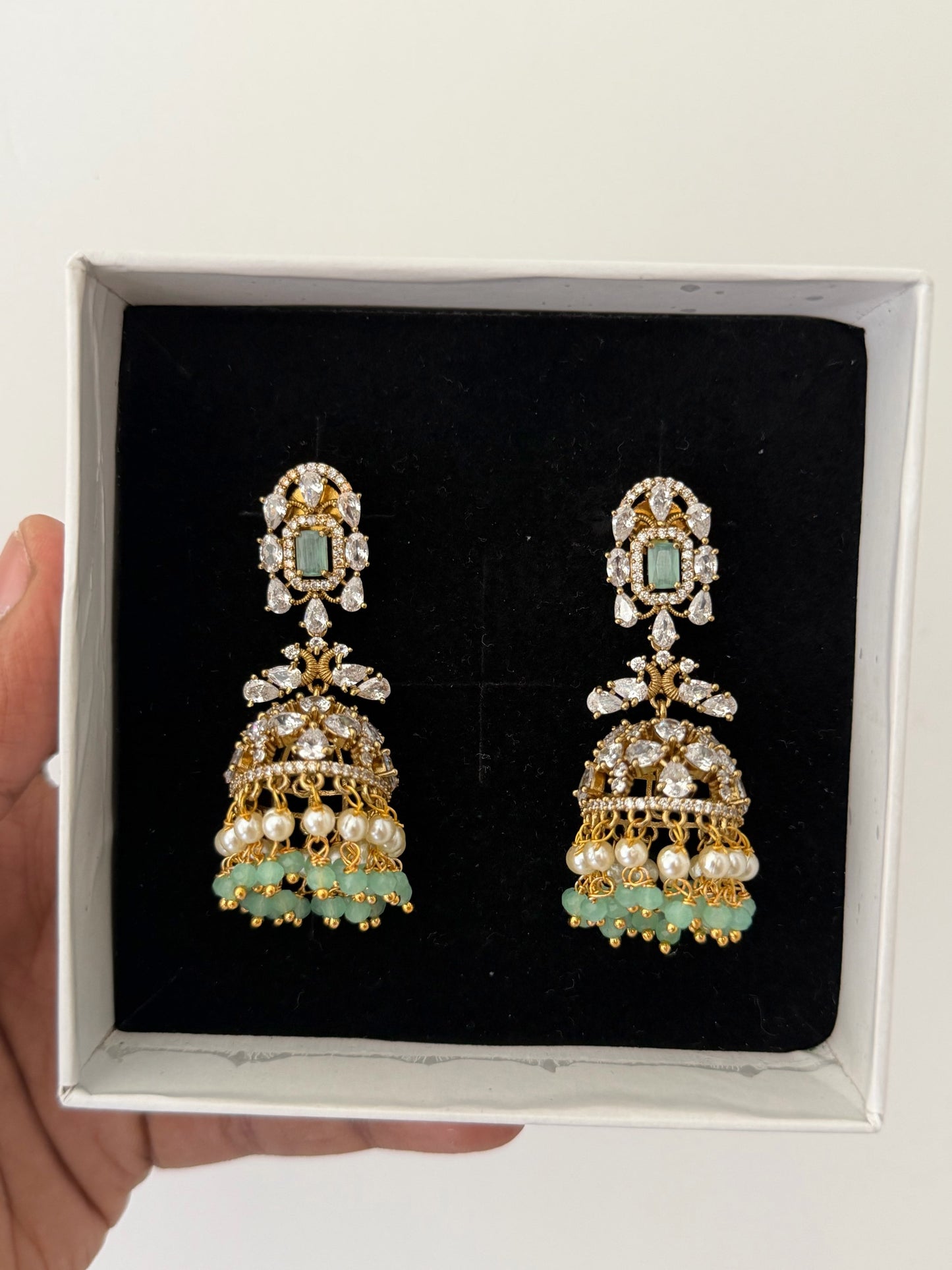Luxury Moissonite Jhumka Earrings