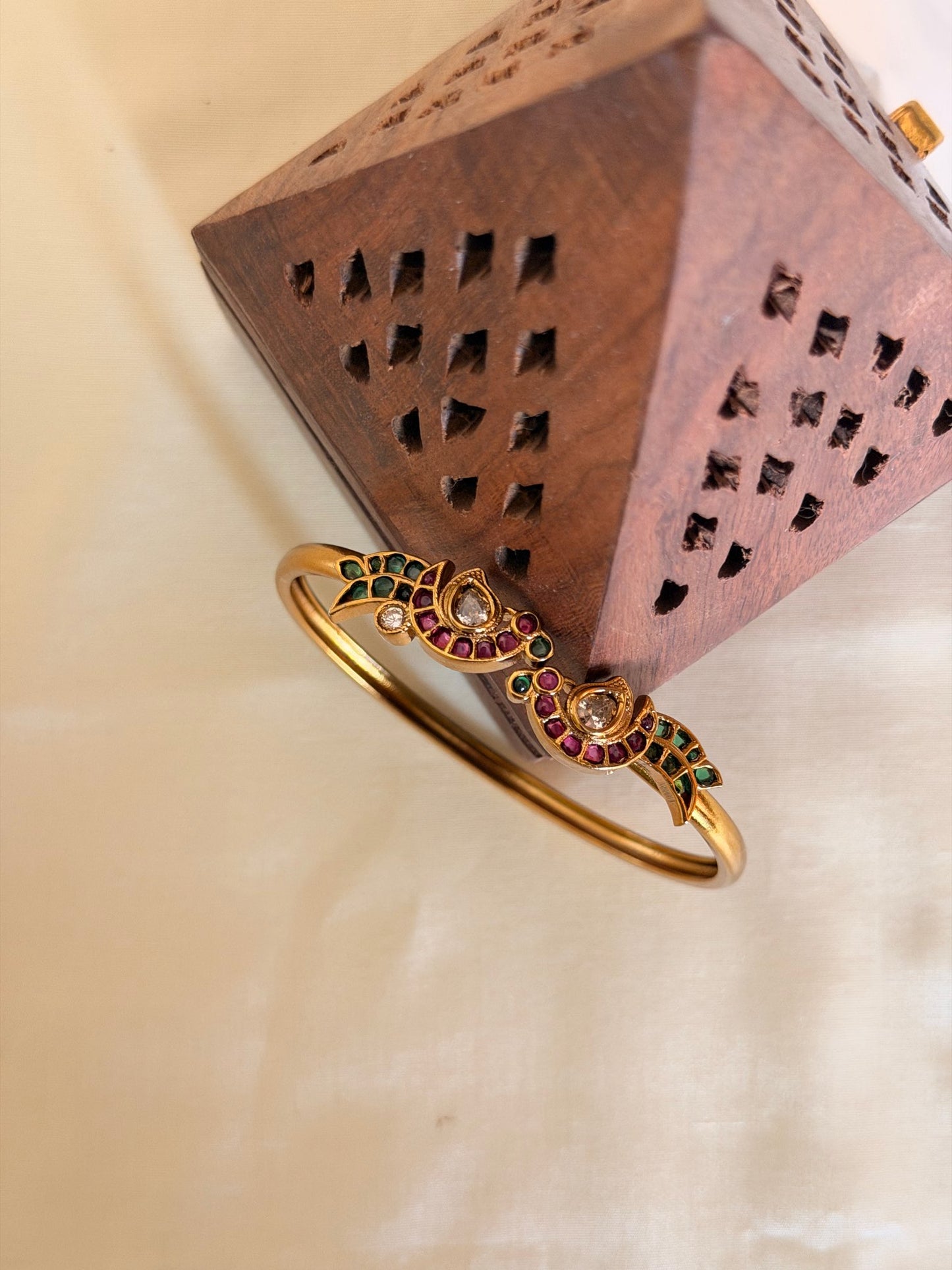 Traditional Stone Work Peacock Bangle