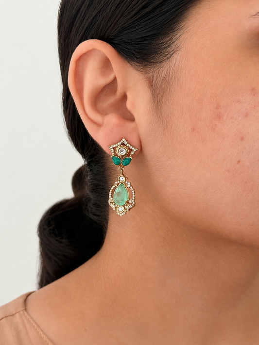 Doublet Stone Dangler Earrings