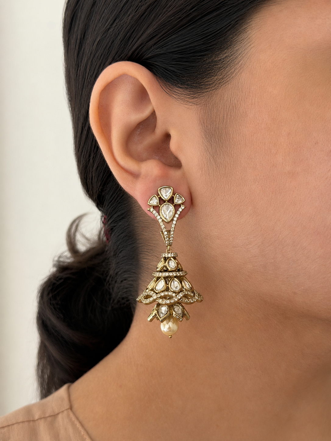Unique Kundan Jhumka Danglers