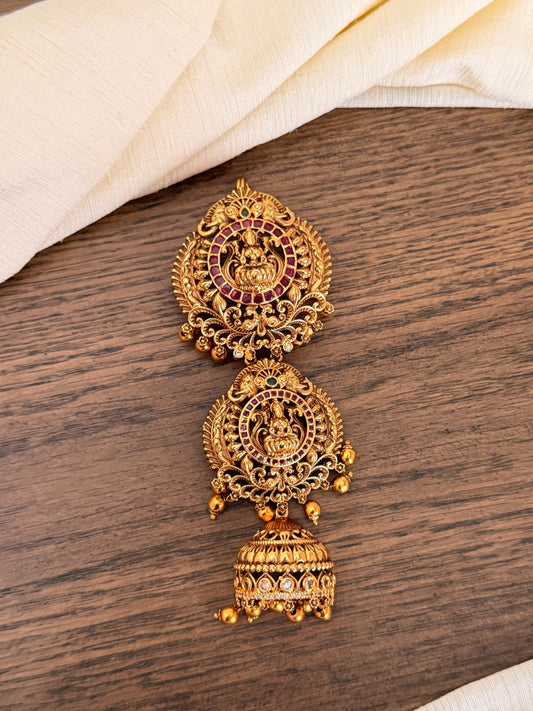 Temple Lakshmi Bridal Jada Billa with Jhumka Drop | Traditional Gold-Look Hair Jewellery | MIJ Jewels