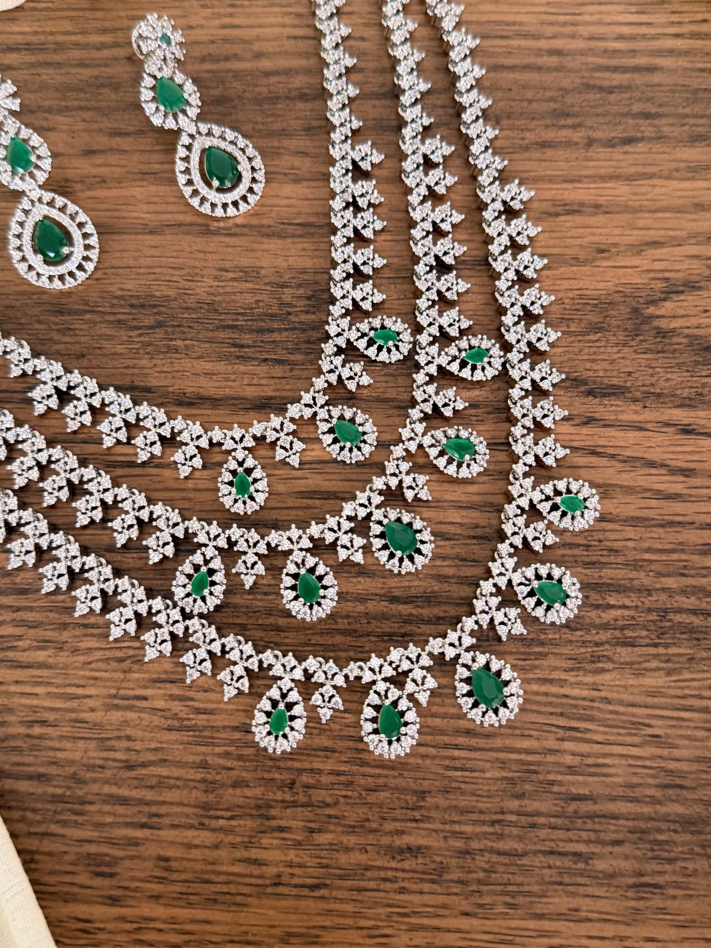 Premium Designer Bridal Necklace Set with CZ Stones