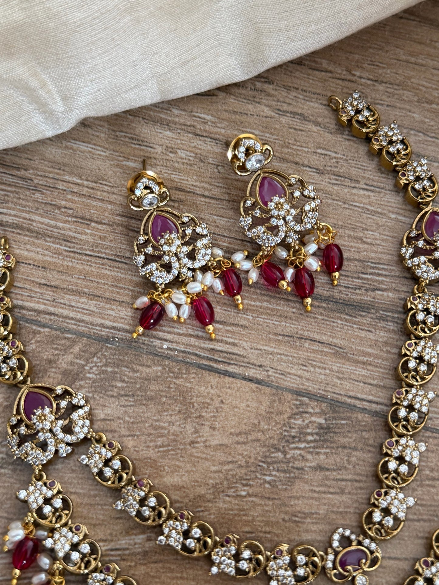 Royal Double-Layer Pearl Drop Statement Set