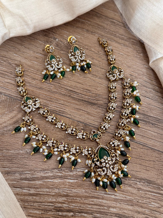 Royal Double-Layer Pearl Drop Statement Set