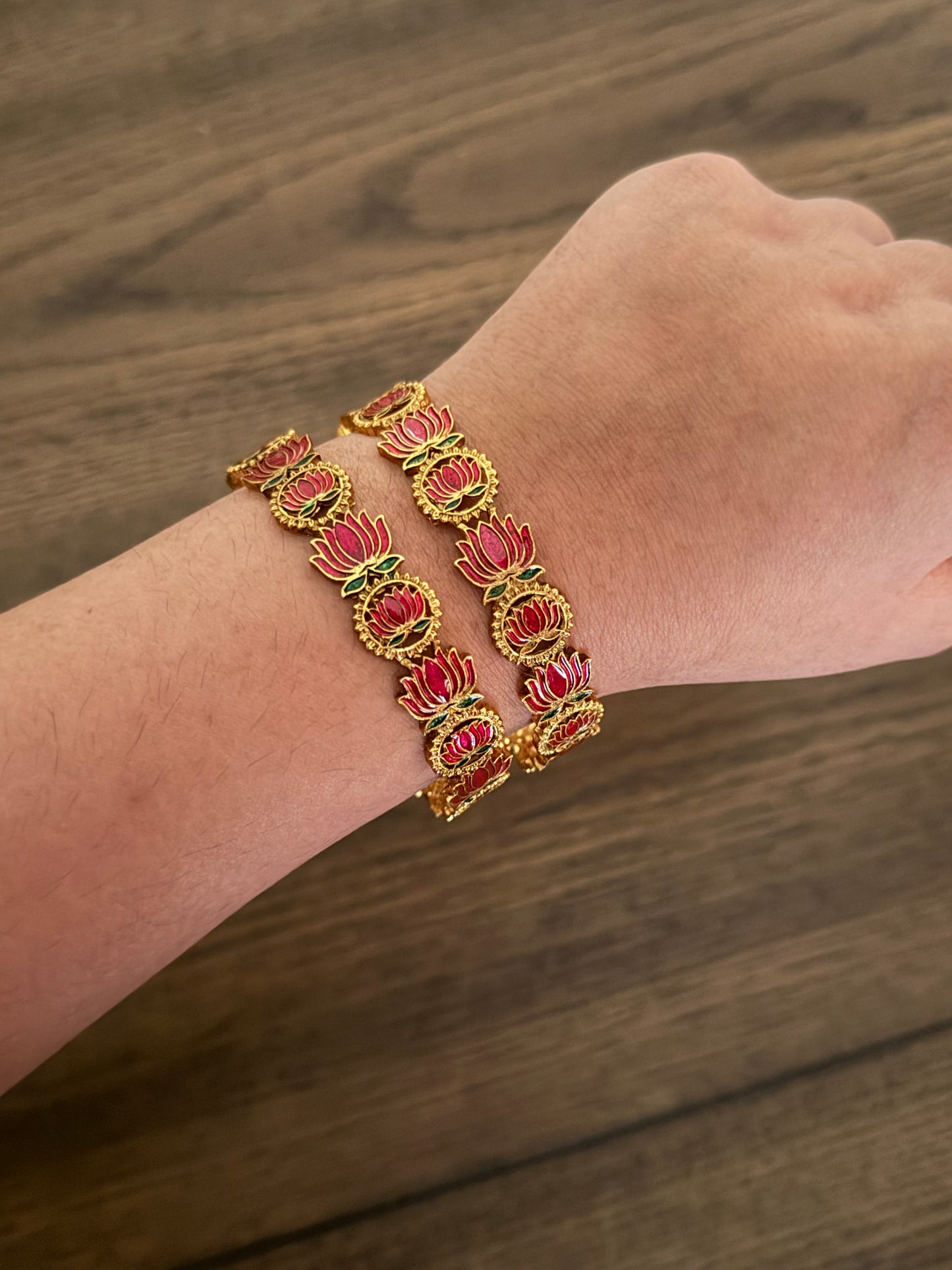 Budgeted Lotus Sleek Bangles - Set of 2