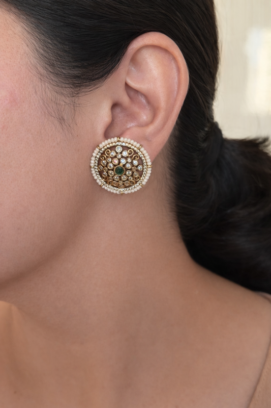 Pearl Filigree Stud Earrings