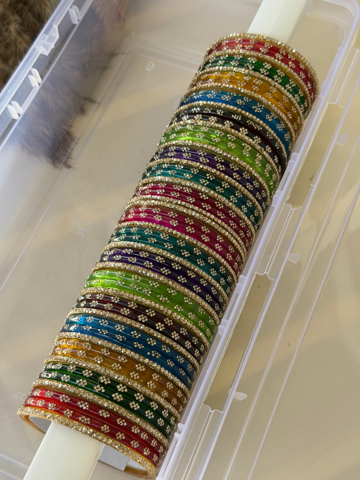 Navaratri Sparkle Stone Glass Bangles