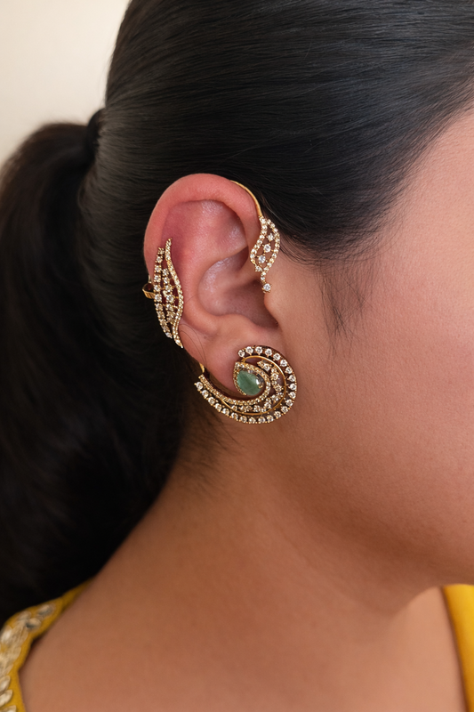 Spiral Galaxy CZ Ear Cuff