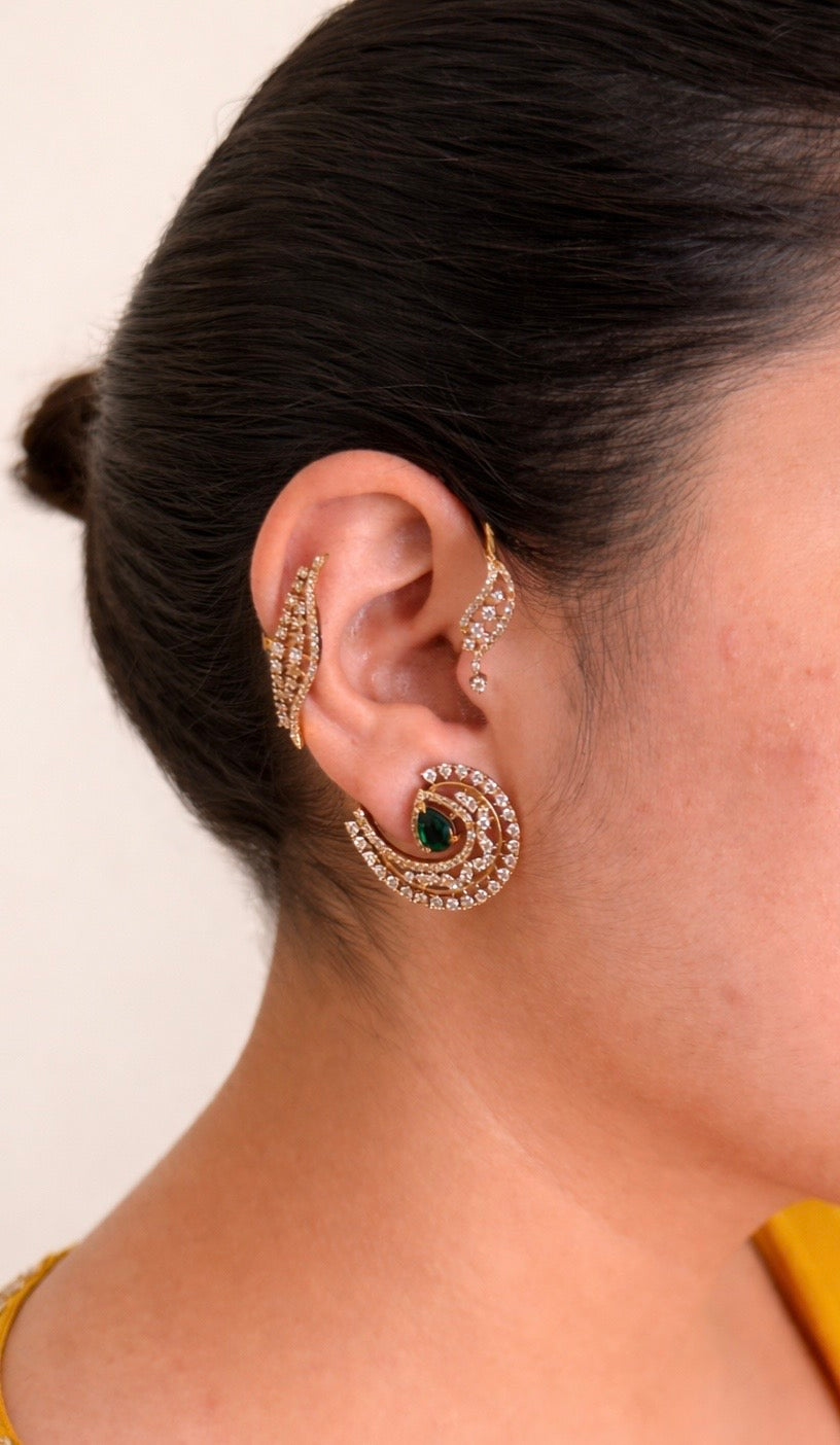 Spiral Galaxy CZ Ear Cuff