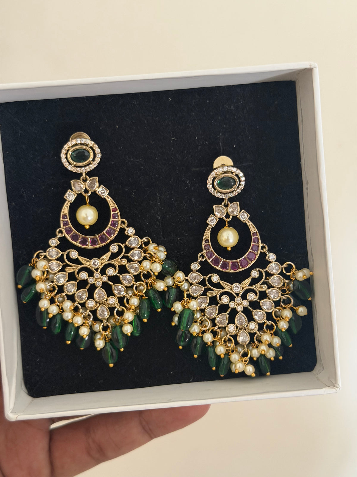 Premium CZ Chaandbali Earrings